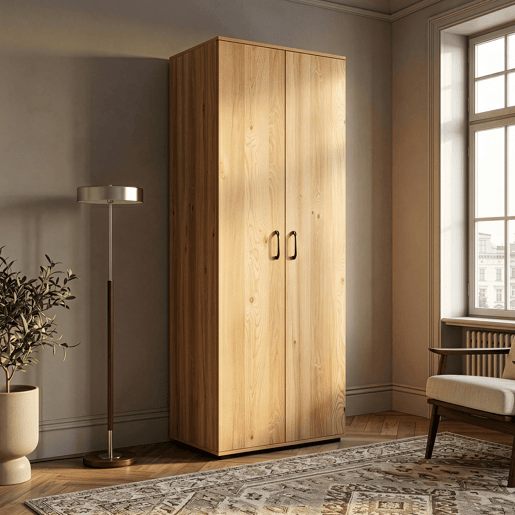 Armário multifuncional Chalvefted com 2 portas e compartimento para vassouras 175x60x35 cm Carvalho en.casa