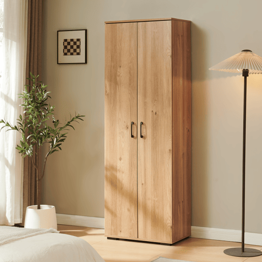 Armário multifuncional Chalvefted com 2 portas e compartimento para vassouras 175x60x35 cm Carvalho en.casa