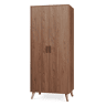 Roupeiro Norg 2 portas 1 varão 1 compartimento 191x80x52 cm Aspecto nogueira en.casa