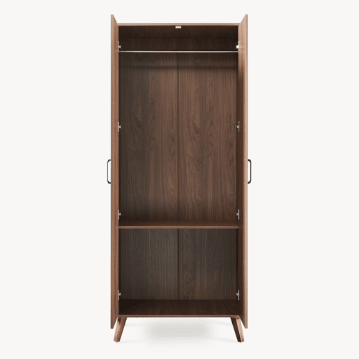 Roupeiro Norg 2 portas 1 varão 1 compartimento 191x80x52 cm Aspecto nogueira en.casa Roupeiro Norg 2 portas 1 varão 1 compartimento 191x80x52 cm Aspecto nogueira en.casa