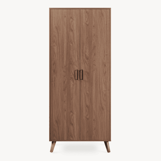 Roupeiro Norg 2 portas 1 varão 1 compartimento 191x80x52 cm Aspecto nogueira en.casa Roupeiro Norg 2 portas 1 varão 1 compartimento 191x80x52 cm Aspecto nogueira en.casa