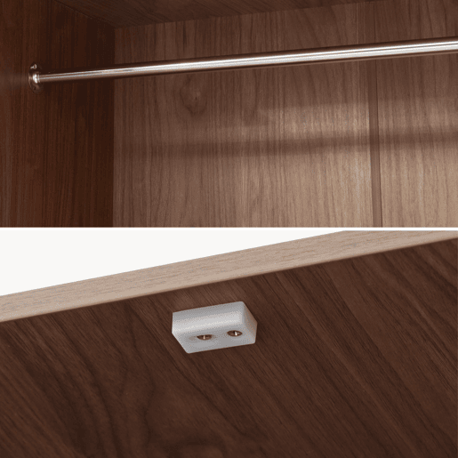 Roupeiro Norg 2 portas 1 varão 1 compartimento 191x80x52 cm Aspecto nogueira en.casa Roupeiro Norg 2 portas 1 varão 1 compartimento 191x80x52 cm Aspecto nogueira en.casa