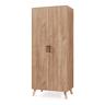 Roupeiro Norg 2 portas 1 varão 4 compartimentos 191x80x52 cm Aspecto carvalho en.casa
