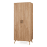 Roupeiro Norg 2 portas 1 varão 1 compartimento 191x80x52 cm Aspecto carvalho en.casa