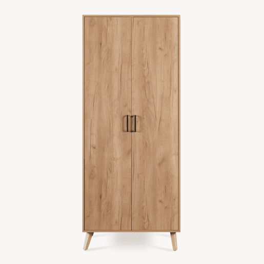Roupeiro Norg 2 portas 1 varão 1 compartimento 191x80x52 cm Aspecto carvalho en.casa