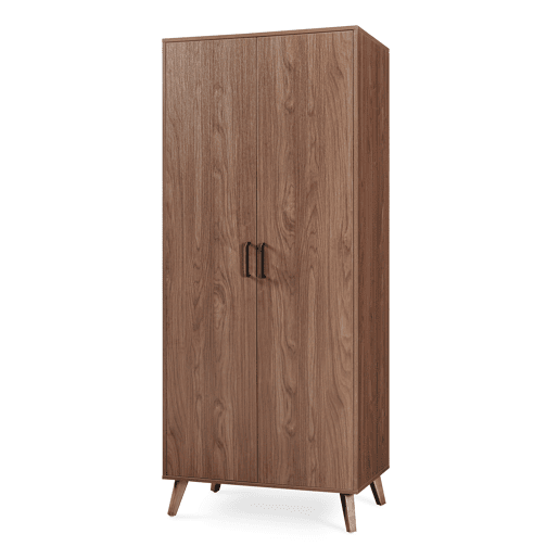 Roupeiro Norg 2 portas 1 varão 4 compartimentos 191x80x52 cm Aspecto nogueira en.casa