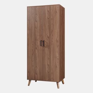 Roupeiro Norg 2 portas 1 varão 4 compartimentos 191x80x52 cm Aspecto nogueira en.casa