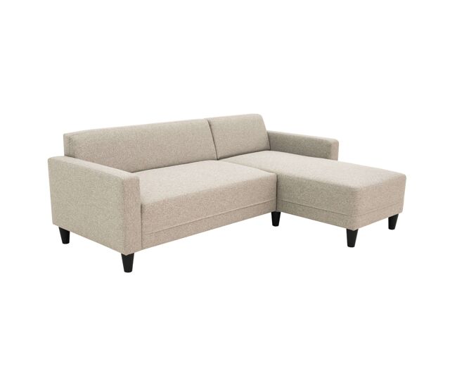 Sofá Chaise Longue Bob, 3 Plazas, Sofá Esquinero Reversible, Beige