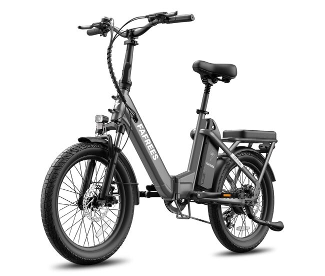 Bicicletta elettrica fafrees f20 flex - motore da 250 w, autonomia 75-100 km, freni a disco meccanici - grigio canna di fucile