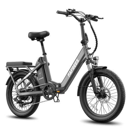 Bicicleta elétrica FAFREES F20 leve - Motor de 250 W, bateria de 36 V 20 Ah, autonomia de 75 a 100 km, Freios a Disco Mecânicos - Cinza Escuro