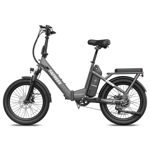 Bicicleta elétrica FAFREES F20 leve - Motor de 250 W, bateria de 36 V 20 Ah, autonomia de 75 a 100 km, Freios a Disco Mecânicos - Cinza Escuro