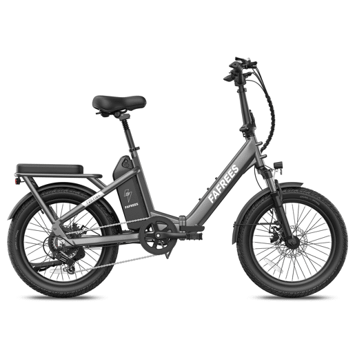 Bicicleta elétrica FAFREES F20 leve - Motor de 250 W, bateria de 36 V 20 Ah, autonomia de 75 a 100 km, Freios a Disco Mecânicos - Cinza Escuro