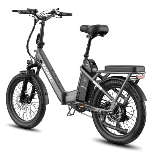 Bicicleta elétrica FAFREES F20 leve - Motor de 250 W, bateria de 36 V 20 Ah, autonomia de 75 a 100 km, Freios a Disco Mecânicos - Cinza Escuro