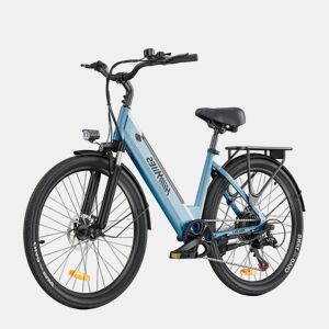 HillMilES MileCity 1 Bicicletas eléctricas - Motor 250W Bateria 36V13Ah 26 Polegadas Pneus Travão a disco mecânico - Azul