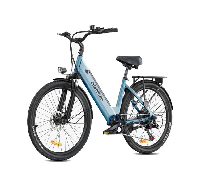 Hillmiles milecity 1 bicicletas eléctricas - motor 250w batería 36v13ah 26 pulgada neumáticos freno de disco mecánico - azul