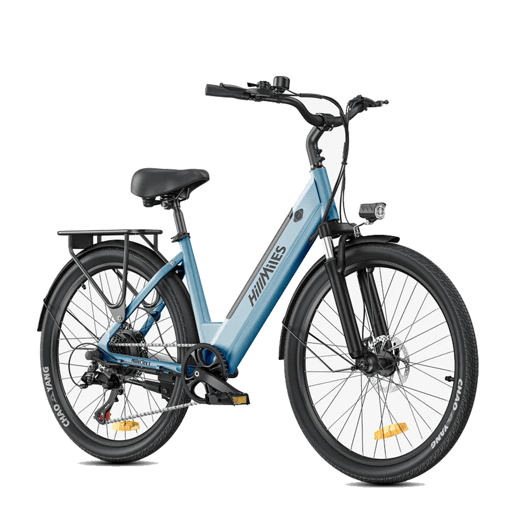 HillMilES MileCity 1 Bicicletas eléctricas - Motor 250W Bateria 36V13Ah 26 Polegadas Pneus Travão a disco mecânico - Azul