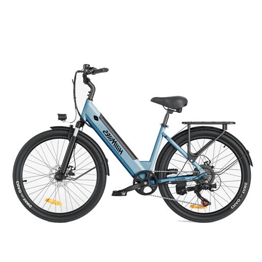HillMilES MileCity 1 Bicicletas eléctricas - Motor 250W Bateria 36V13Ah 26 Polegadas Pneus Travão a disco mecânico - Azul
