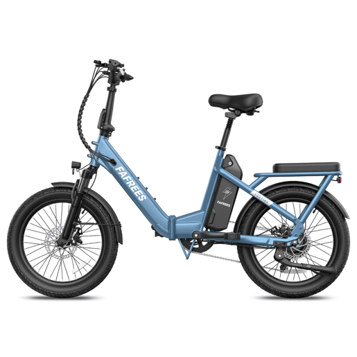 Bicicleta EléTrica FlexíVel Fafrees F20 - Motor De 250 W, Pneus De 20 Polegadas, Freios A Disco MecâNicos - Cinza-Azulado