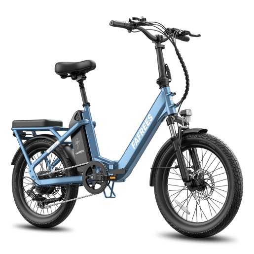 Bicicleta EléTrica FlexíVel Fafrees F20 - Motor De 250 W, Pneus De 20 Polegadas, Freios A Disco MecâNicos - Cinza-Azulado