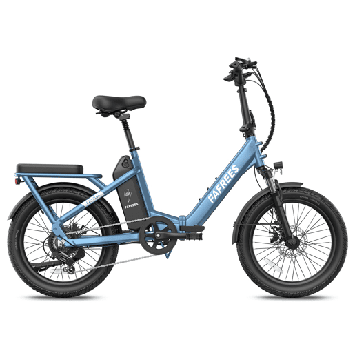 Bicicleta EléTrica FlexíVel Fafrees F20 - Motor De 250 W, Pneus De 20 Polegadas, Freios A Disco MecâNicos - Cinza-Azulado