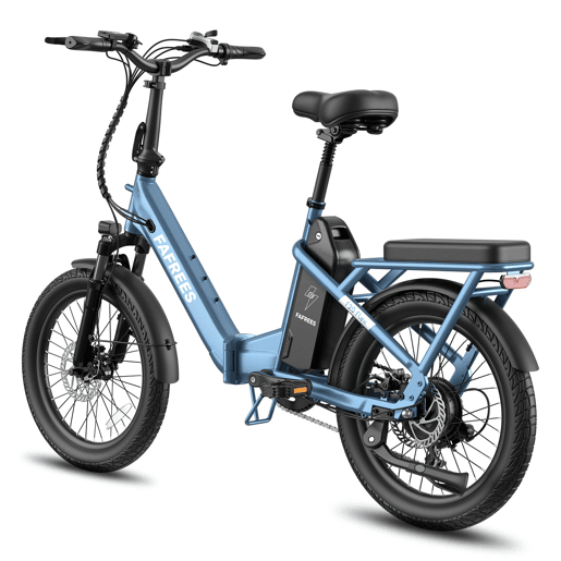 Bicicleta EléTrica FlexíVel Fafrees F20 - Motor De 250 W, Pneus De 20 Polegadas, Freios A Disco MecâNicos - Cinza-Azulado