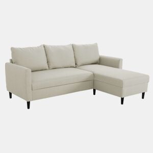 Chaise Longue Capri, 3 lugares, canto, reversível, bege, para sala de estar.