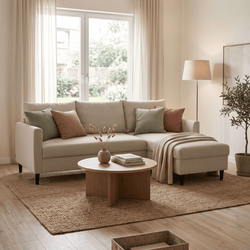 Chaise Longue Capri, 3 lugares, canto, reversível, bege, para sala de estar. Chaise Longue Capri, 3 lugares, canto, reversível, bege, para sala de estar.