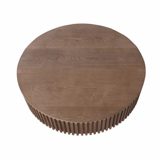 Mesa de centro redonda de 75 cm - Moderna, com espaço de arrumação e acabamento em madeira natural, mesa auxiliar para sala de estar - nogueira Mesa de centro redonda de 75 cm - Moderna, com espaço de arrumação e acabamento em madeira natural, mesa auxiliar para sala de estar - nogueira