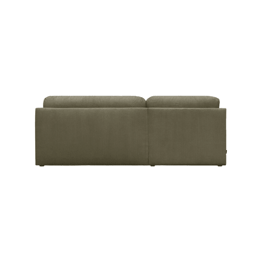Sofá-cama de canto esquerdo em veludo canelado com baú, 3 lugares, Nelson, Verde caqui, 218x140x81 cm