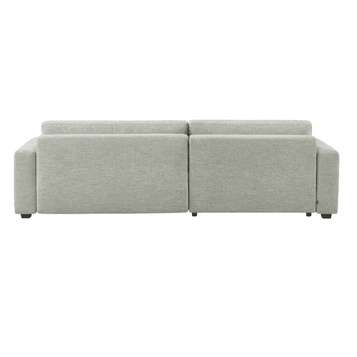Sofá-cama esquerdo convertível em tecido com baú, 3 lugares, Wide, Cinza Claro, 289x167x83 cm