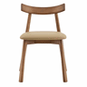 Cadeiras de jantar, 2 unidades - Estrutura em madeira, assento almofadado, encosto ergonómico e moderno - Castanho