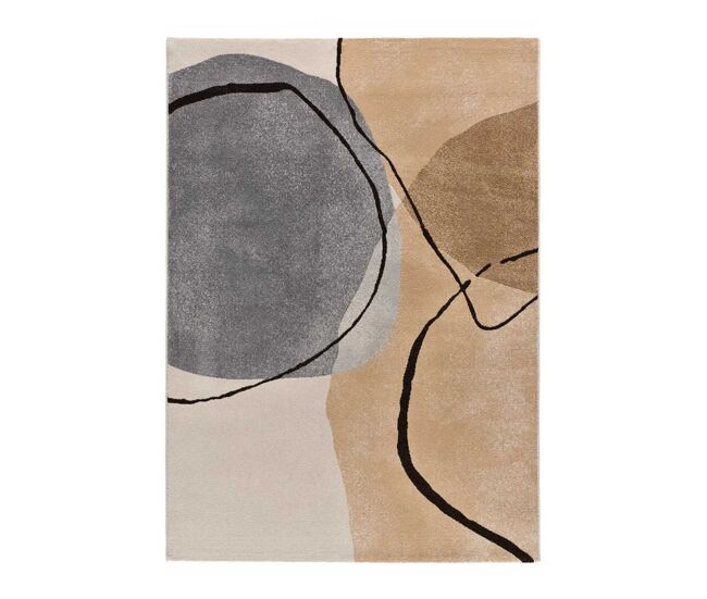 Alfombra abstracta beige / gris LESSIA, 140x200 cm - ATTICGO