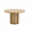 Mesa de jantar redonda 115 x 115 x 74 cm u2014 com espaço de arrumação, pé central com armário, estilo escandinavo moderno u2014 madeira