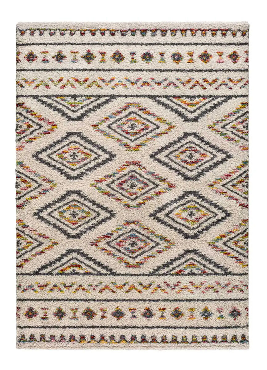Alfombra shaggy étnica multicolor kasbah, 160x230 cm - atticgo