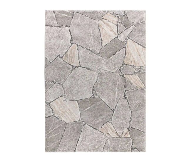 Alfombra shaggy moderna gris kivet, 160x230 cm - atticgo