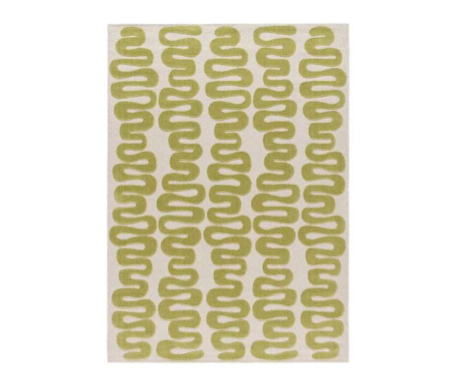 Alfombra moderna verde flashy, 160x230 cm - atticgo