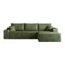 Sofá modular de canto de 270 cm - 3 lugares, chaise longue em L, assento profundo, sem montagem - Verde