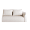 Sofá modular 160 x 90 x 85 cm - Chaise longue à direita, estofado em tecido chenille - Branco