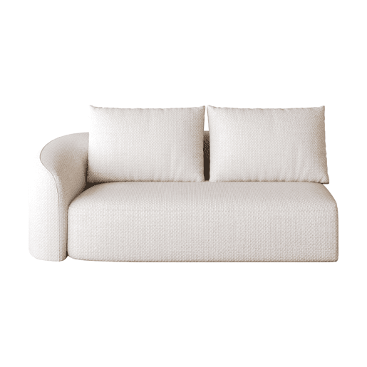 Sofá modular 160 x 90 x 85 cm - 2 lugares em chenille com design de chaise longue à esquerda - Branco Sofá modular 160 x 90 x 85 cm - 2 lugares em chenille com design de chaise longue à esquerda - Branco