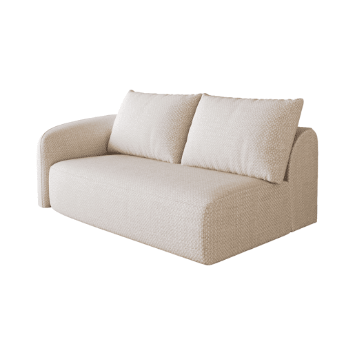 Sofá modular 160 x 90 x 85 cm - 2 lugares em chenille com design de chaise longue à esquerda - Branco Sofá modular 160 x 90 x 85 cm - 2 lugares em chenille com design de chaise longue à esquerda - Branco
