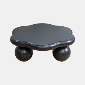 Mesa de centro de 79 cm - Design moderno em forma de nuvem com pés esféricos, minimalista e que poupa espaço - Preto