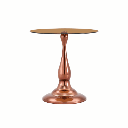 Mesa auxiliar redonda - Vidro temperado e base estável, design moderno e compacto para a sala de estar ou o quarto - Castanho Mesa auxiliar redonda - Vidro temperado e base estável, design moderno e compacto para a sala de estar ou o quarto - Castanho