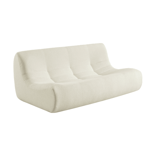 Sofá modular em tecido bouclé, 3 lugares Branco - 182x105x72 cm