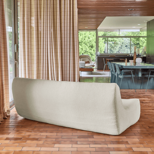 Sofá modular em tecido bouclé, 3 lugares Branco - 182x105x72 cm
