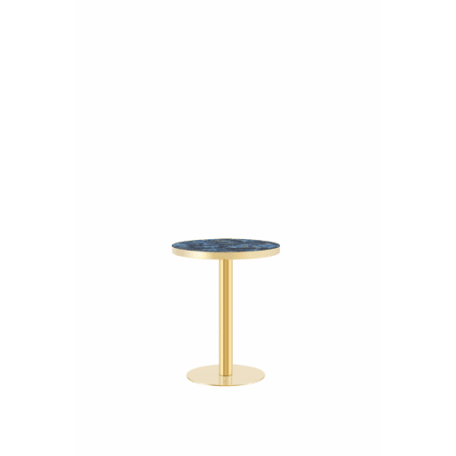 Mesa auxiliar redonda 60x60x74 cm - estilo moderno com tampo com efeito de mármore, borda dourada e estrutura metálica estável - Azul Mesa auxiliar redonda 60x60x74 cm - estilo moderno com tampo com efeito de mármore, borda dourada e estrutura metálica estável - Azul