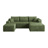 Sofá de canto modular de 241 cm - design moderno em forma de nuvem, assento profundo, 3 lugares, sem montagem - Verde