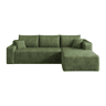 Sofá de canto L 241 cm - estilo minimalista «nuvem», assento profundo, 3 lugares, sem montagem - Verde