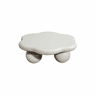 Mesa de centro 79x79 cm - Design moderno e minimalista em forma de nuvem com pés esféricos, poupa espaço - Branco creme