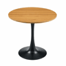 Mesa de jantar redonda de 80 cm - Design moderno em forma de tulipa com pé metálico para a cozinha e a sala de estar - Madeira
