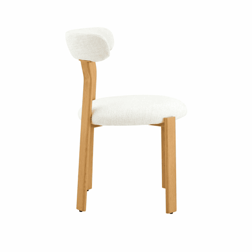 Cadeira de jantar 79 cm - Conjunto de 2 cadeiras estofadas com tecido bouclé respirável, encosto ergonómico e pés estáveis e antiderrapantes - Branco
